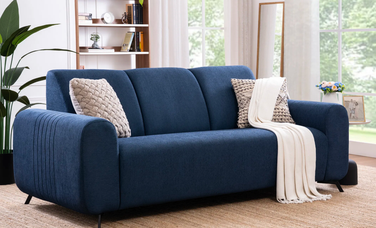 Helio 3 Seater Sofa in Moroccan Blue Color Image