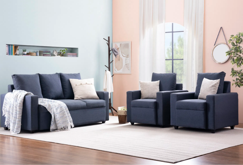 Vive Fabric 5 Seater Sofa in Azure Color Image