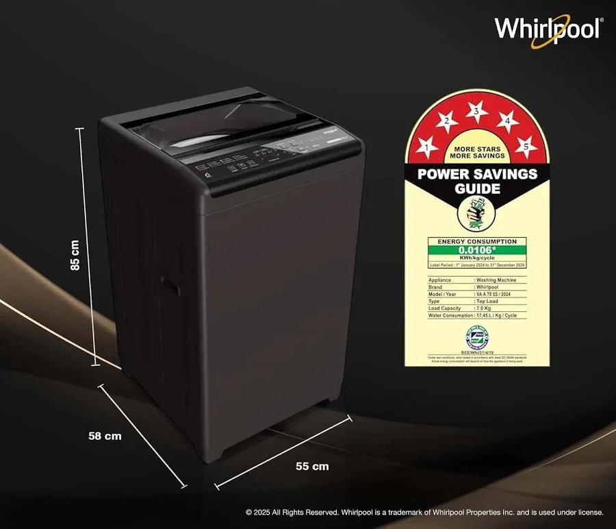 Whirlpool Magic Clean 7 KG Fully Automatic Top Load Washing Machine Image