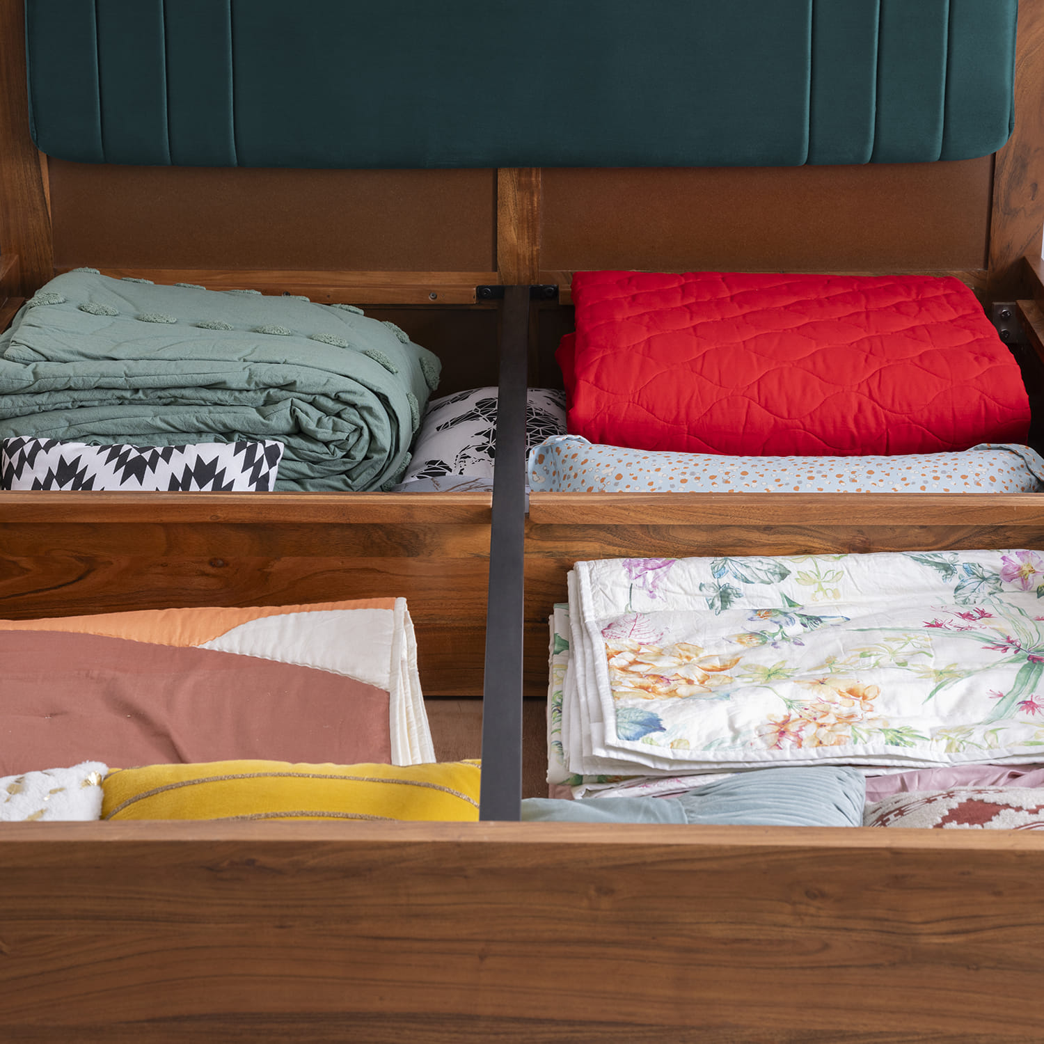 Vitello Box Storage Bed - Dark Green with 6 Image 