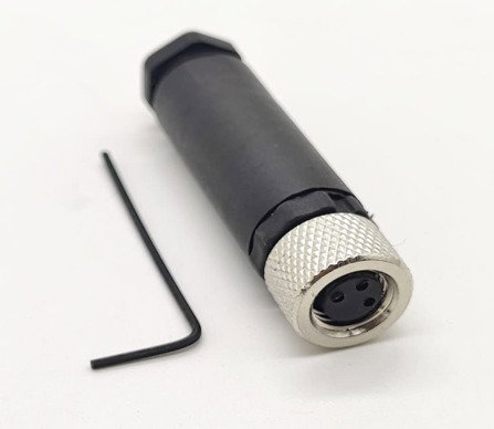 M8 3 Pin Female Straight A-Coded Field Wireable Connector Image