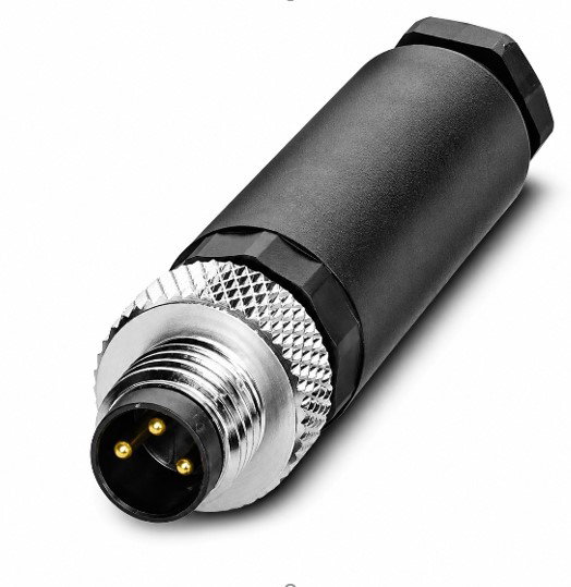M8 3 Pin Male Straight A-Coded Field Wireable Connector Image