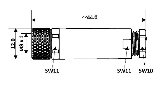 M8 3 Pin Male Straight A-Coded Field Wireable Connector