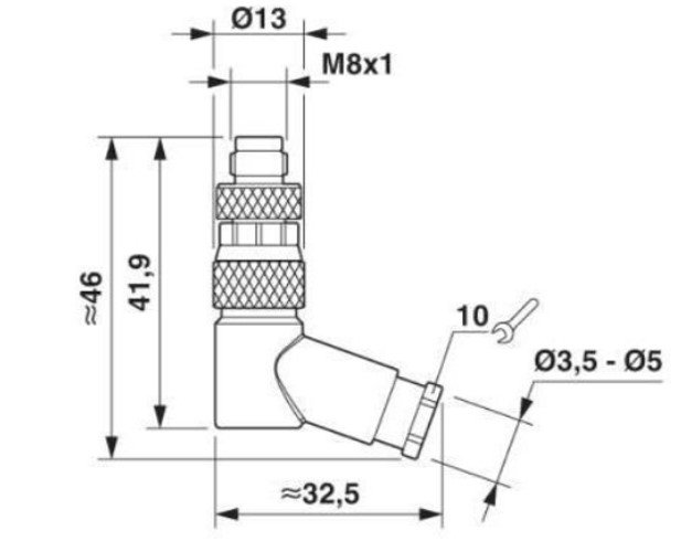 M8 3 Pin Male Angle A-Coded Field Wireable Connector