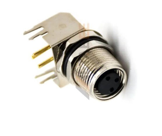 M8 3 Pin Female Rear Panel Mount Connector With PCB mount Contacts  Image