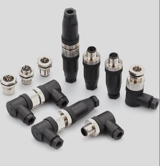 M12 - 5 Pin Male Plug - A Coded Cable Mount Connector Image 