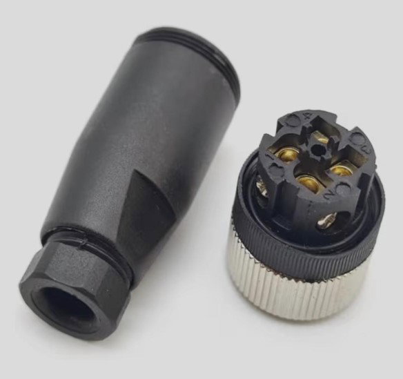 M12 - 4 Pin Female - A Coded Cable Mount Connector