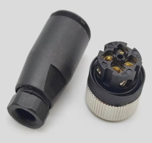 M12 - 4 Pin Female - A Coded Cable Mount Connector