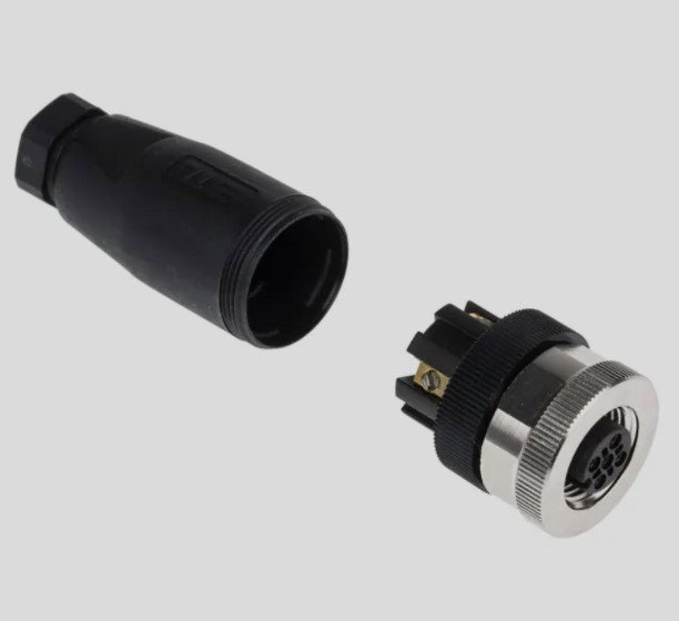  M12 - 5 Pin Female Plug - A Coded Cable Mount Connector Image