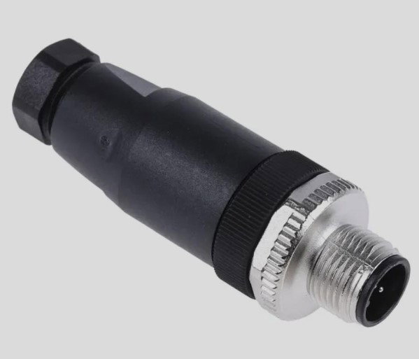 M12 - 5 Pin Male Plug - A Coded Cable Mount Connector Image 