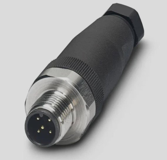 M12 - 5 Pin Male Plug - A Coded Cable Mount Connector Image
