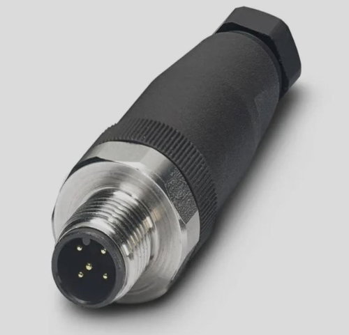M12 - 5 Pin Male Plug - A Coded Cable Mount Connector Image