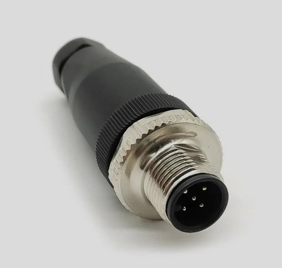M12 - 5 Pin Male Plug - A Coded Cable Mount Connector