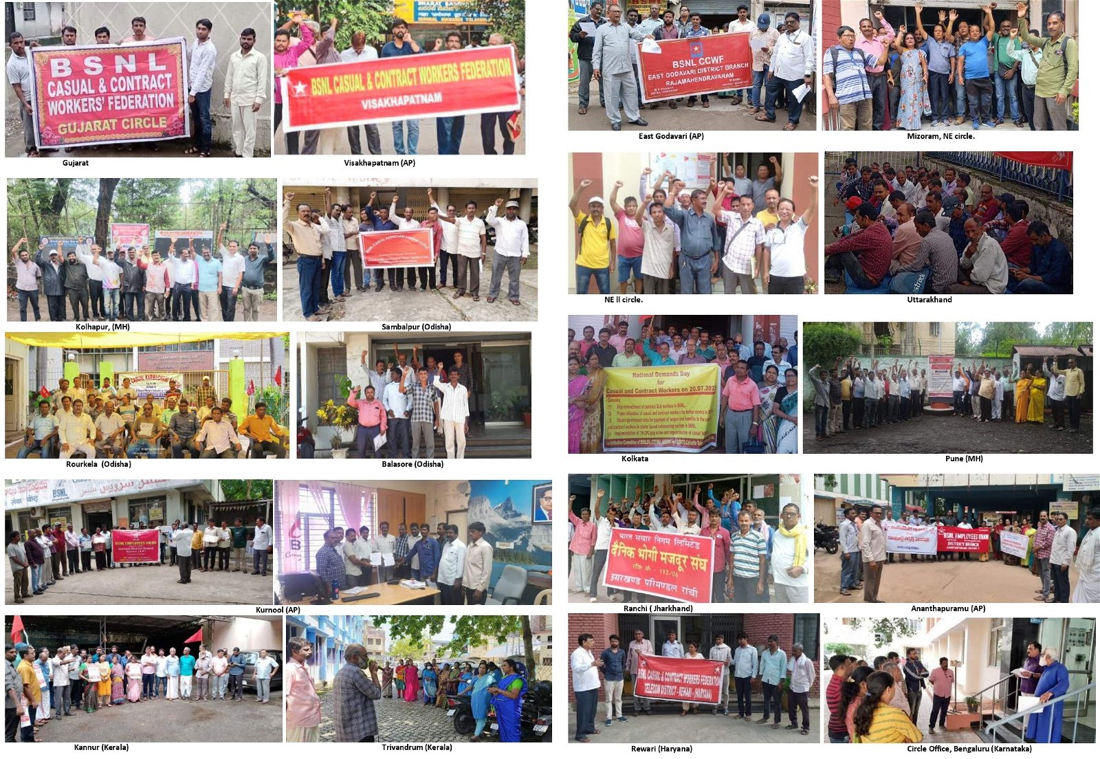 National Demand Day programme observed with the full support and enthusiastic participation of the casual contract workers in various circles. Image 