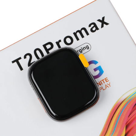 T20 Promax Smartwatch (Black) with double pair straps with different design
