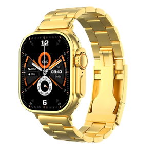 Golden Ultra Max 49mm Double Strap Golden Bracelet and Black Silicon strap Smart Watch Image