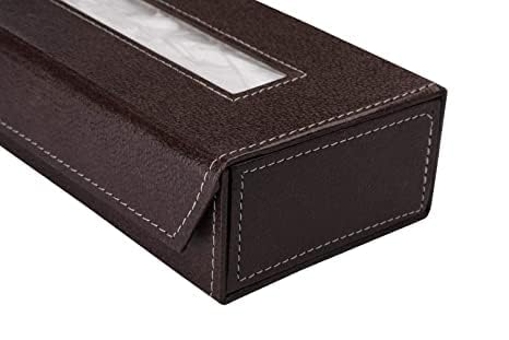 Tissue Box Holder with 100 Pulls Cotton Rags Tissue | Handcrafted Fine Leather - Like Finish | for Gifting, Office Desks, Cars & Home Dcor (Brown) Image 