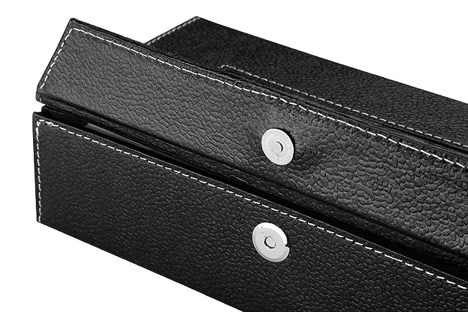 Tissue Box Holder with 100 Pulls Cotton Rags Tissue | Handcrafted Fine Leather - Like Finish | for Gifting, Office Desks, Cars & Home Dcor (Black) Image 