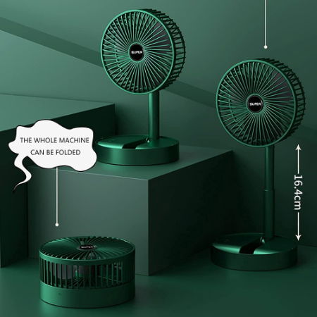Portable Fan Rechargeable, Unique Foldable Small Desk Fan Table Fan Image 