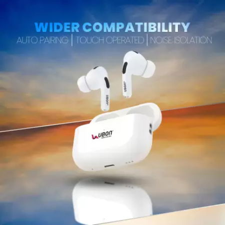 Ubon Tiger Pro BT-50 Earbuds Fast Charging With Advance Feature Bluetooth Headset  (White, True Wireless) Image 