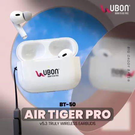 Ubon Tiger Pro BT-50 Earbuds Fast Charging With Advance Feature Bluetooth Headset  (White, True Wireless) Image 