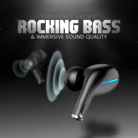 UBON BT-95 HD Earbuds, 30Hours Playtime, Fast Charging, 300Hours Standby Bluetooth Headset  (Black, True Wireless) Image 