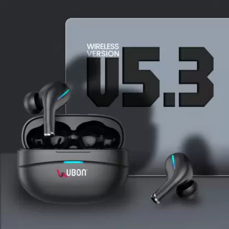 UBON BT-95 HD Earbuds, 30Hours Playtime, Fast Charging, 300Hours Standby Bluetooth Headset  (Black, True Wireless) Image 