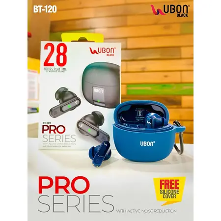 Ubon BT-120 Pro Series v5.3 Truly Wireless Earbuds with ANR and 28hr Playtime | 200hr Standby Black