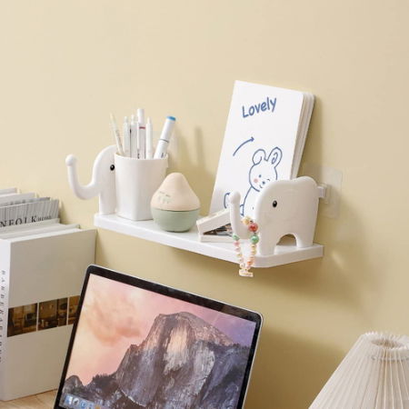 Wall Mount Floating Shelf Elephant Design Image 