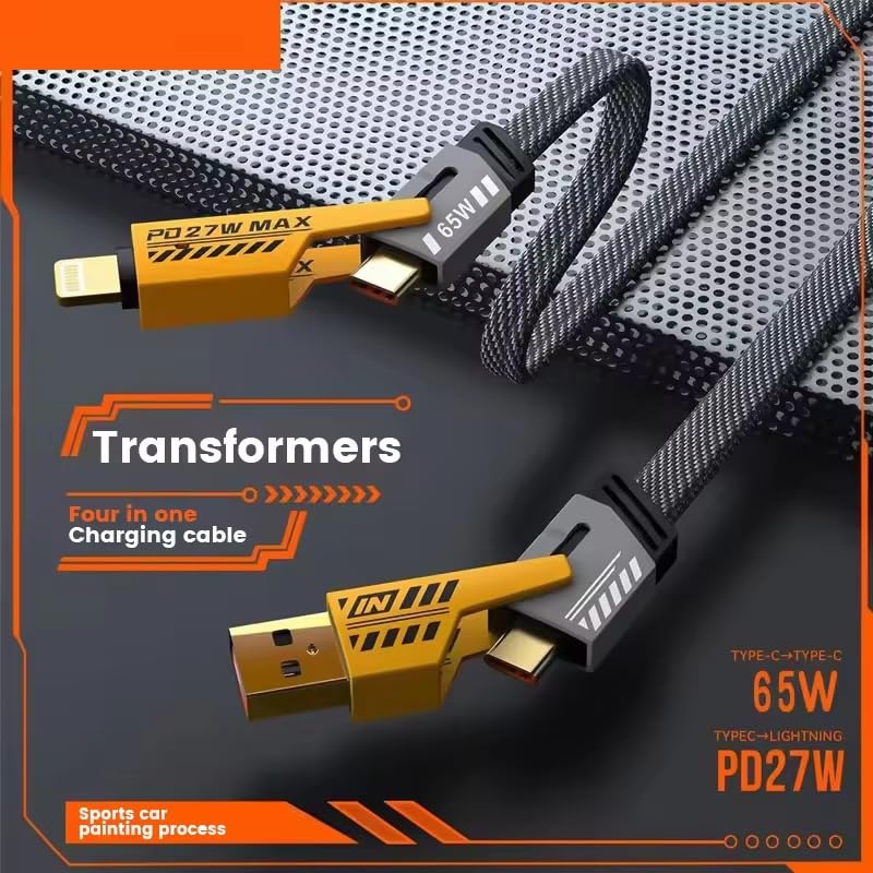 Quad Max 4 in 1 Metal Flat Indestructible Cable Image 