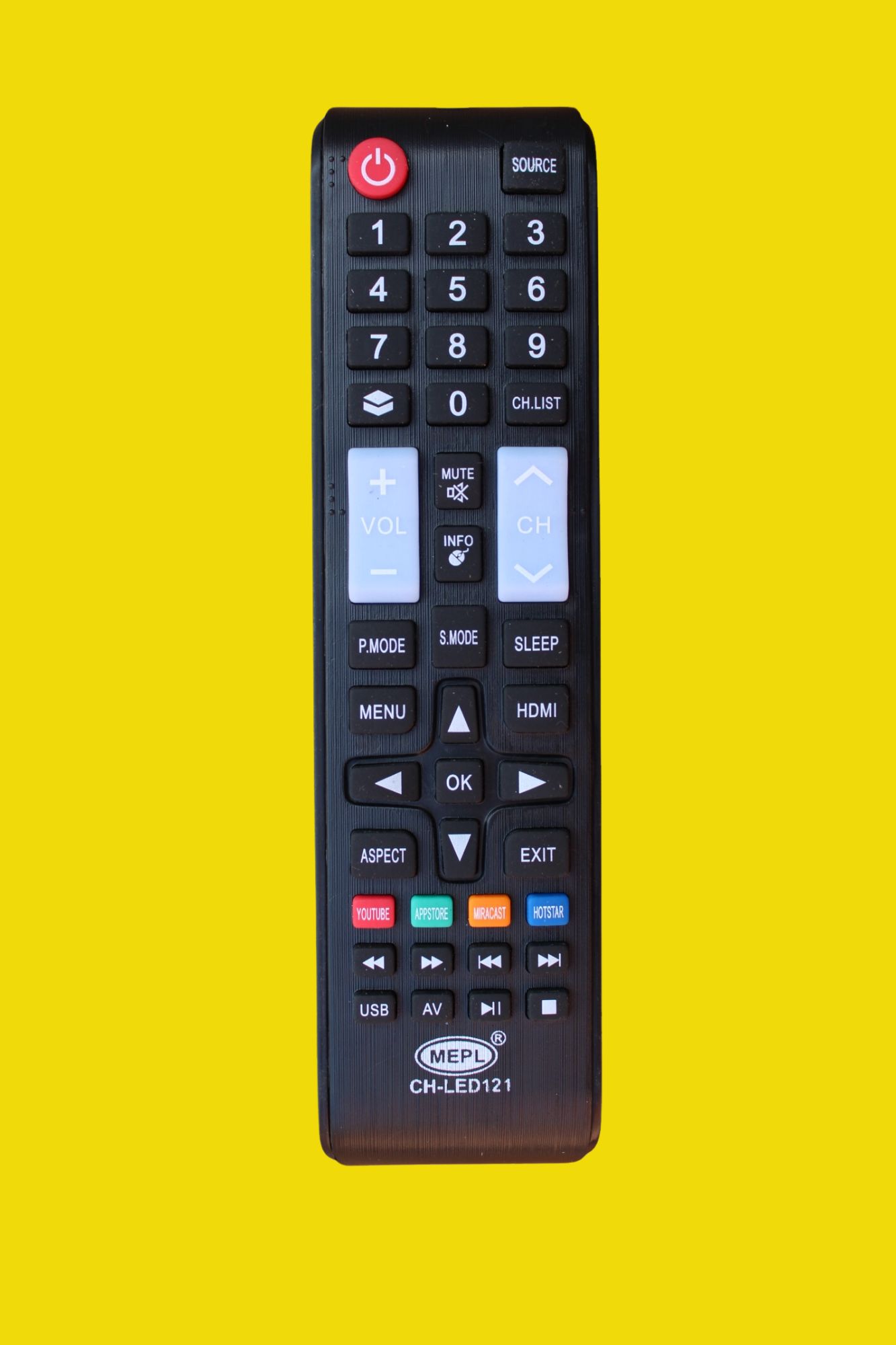 CH LED 121 Remote Control for China/Chinese Assembled Smart LED/LCD TV