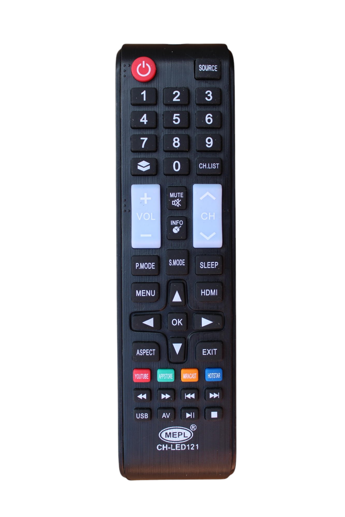 CH LED 121 Remote Control for China/Chinese Assembled Smart LED/LCD TV Image
