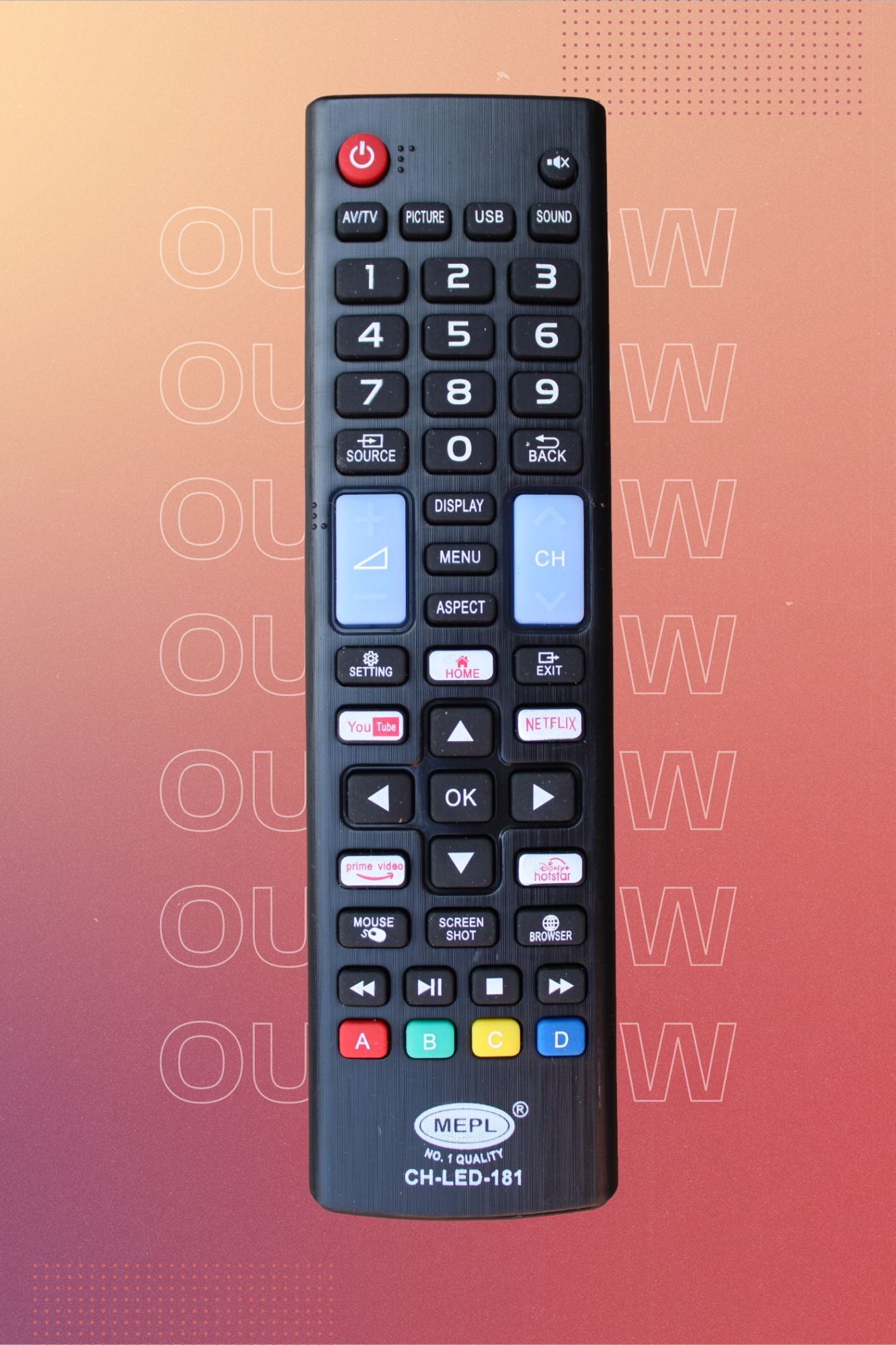 Crown China/Chinese Smart TV Remote Control CH-LED-181