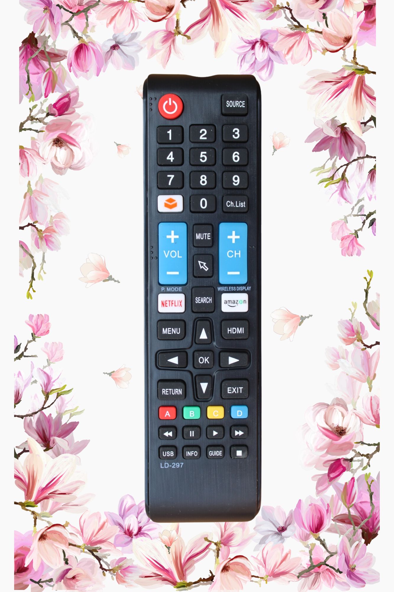 LD 297 Remote Control for Assembled China/Chinese LED/LCD TV Models