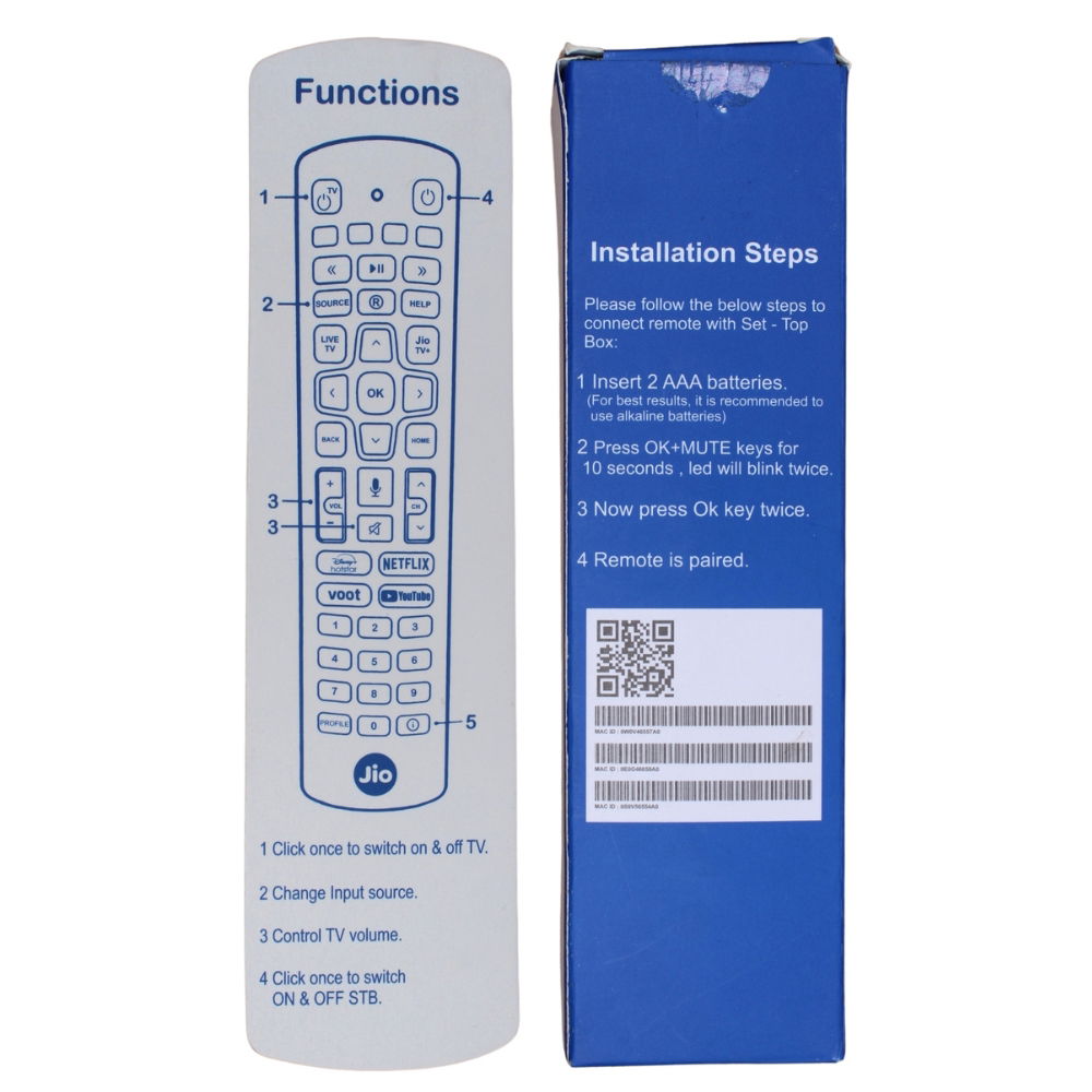Compatible JioFiber Remote Control with Voice Control Function | Pairing Required Image 