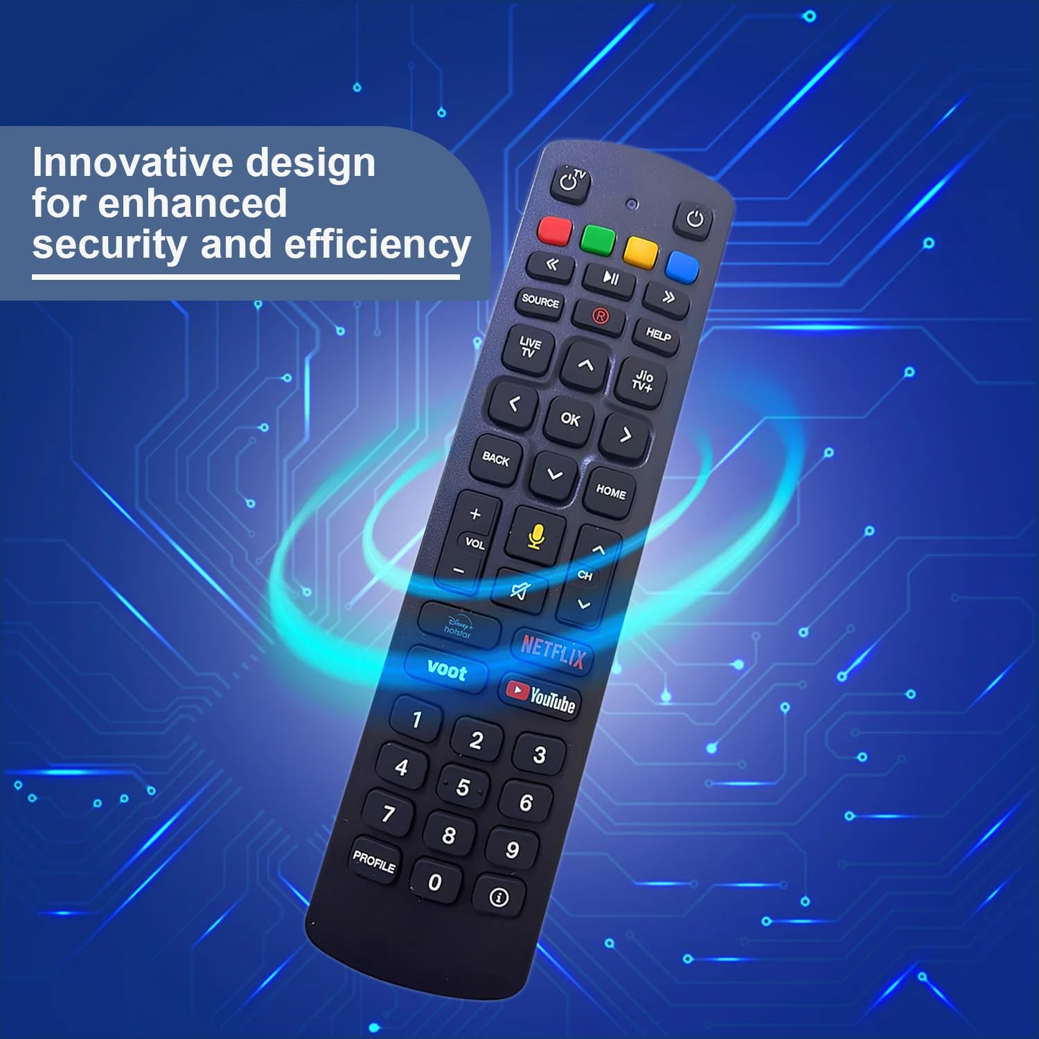 Compatible JioFiber Remote Control with Voice Control Function | Pairing Required Image 
