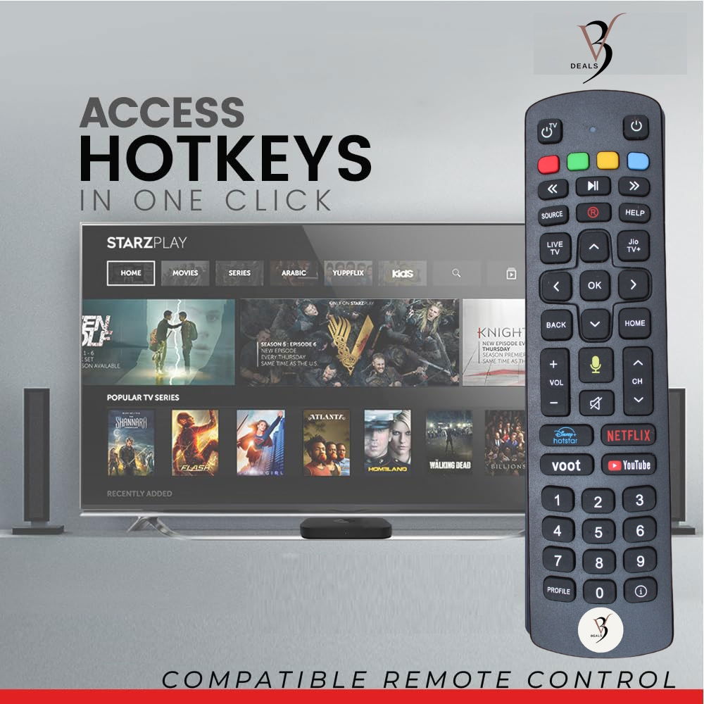 Compatible JioFiber Remote Control with Voice Control Function | Pairing Required Image 