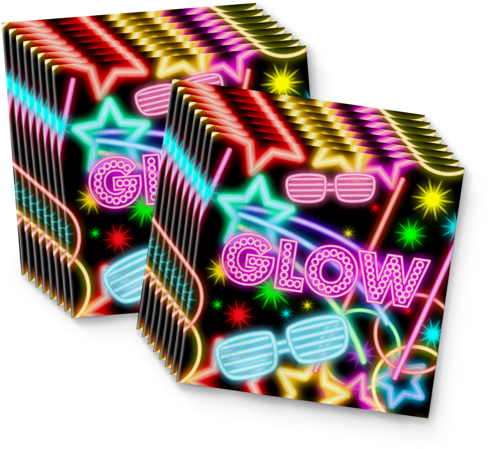 Glow Light Neon Birthday Party Tableware Kit Image