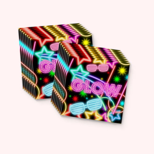 Glow Light Neon Birthday Party Tableware Kit