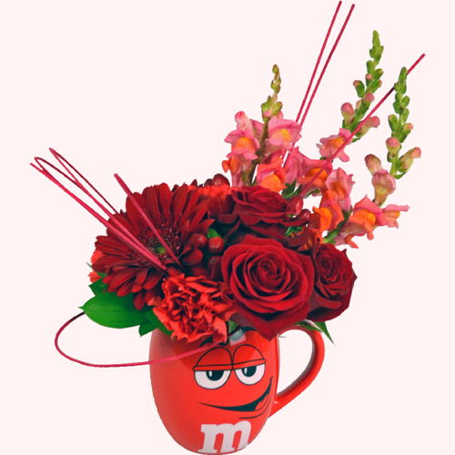 Red M&m Flower Mug Image