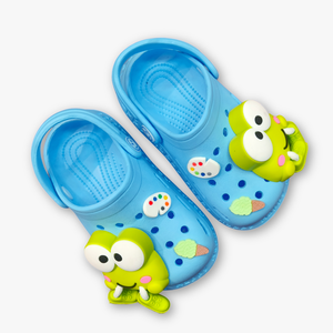 Frog Applique Clog Blue