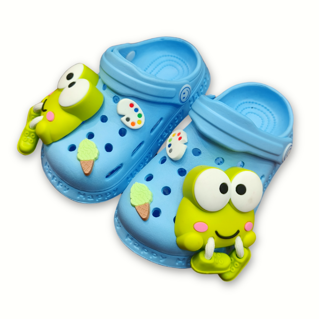 Frog Applique Clog Blue Image