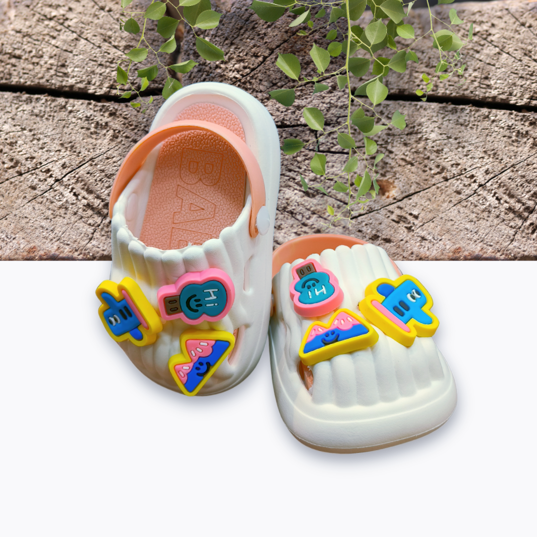 Kids Unisex Applique Clog White Image