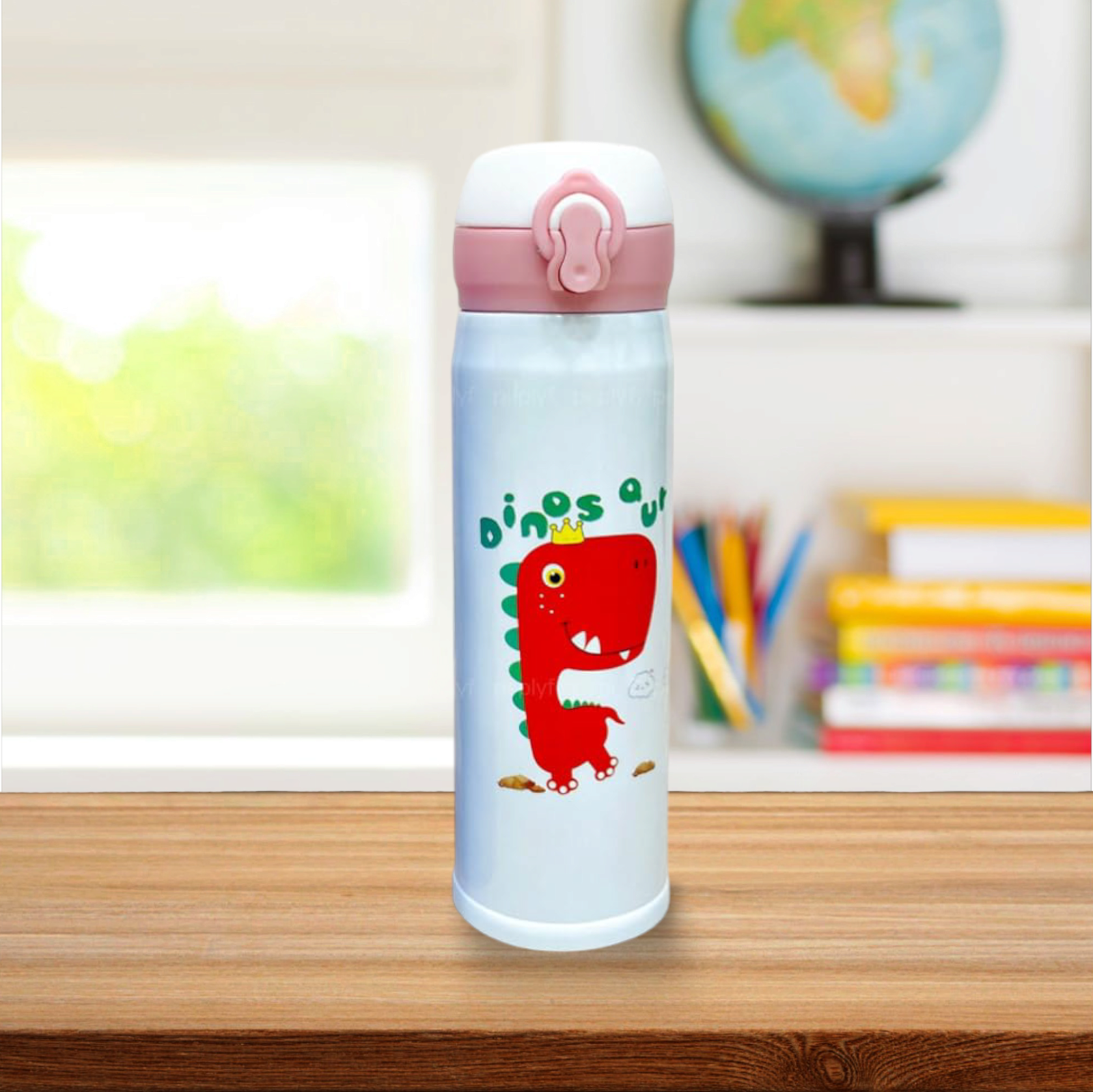 Stainless Steel Dino Insulated Water Bottle Image