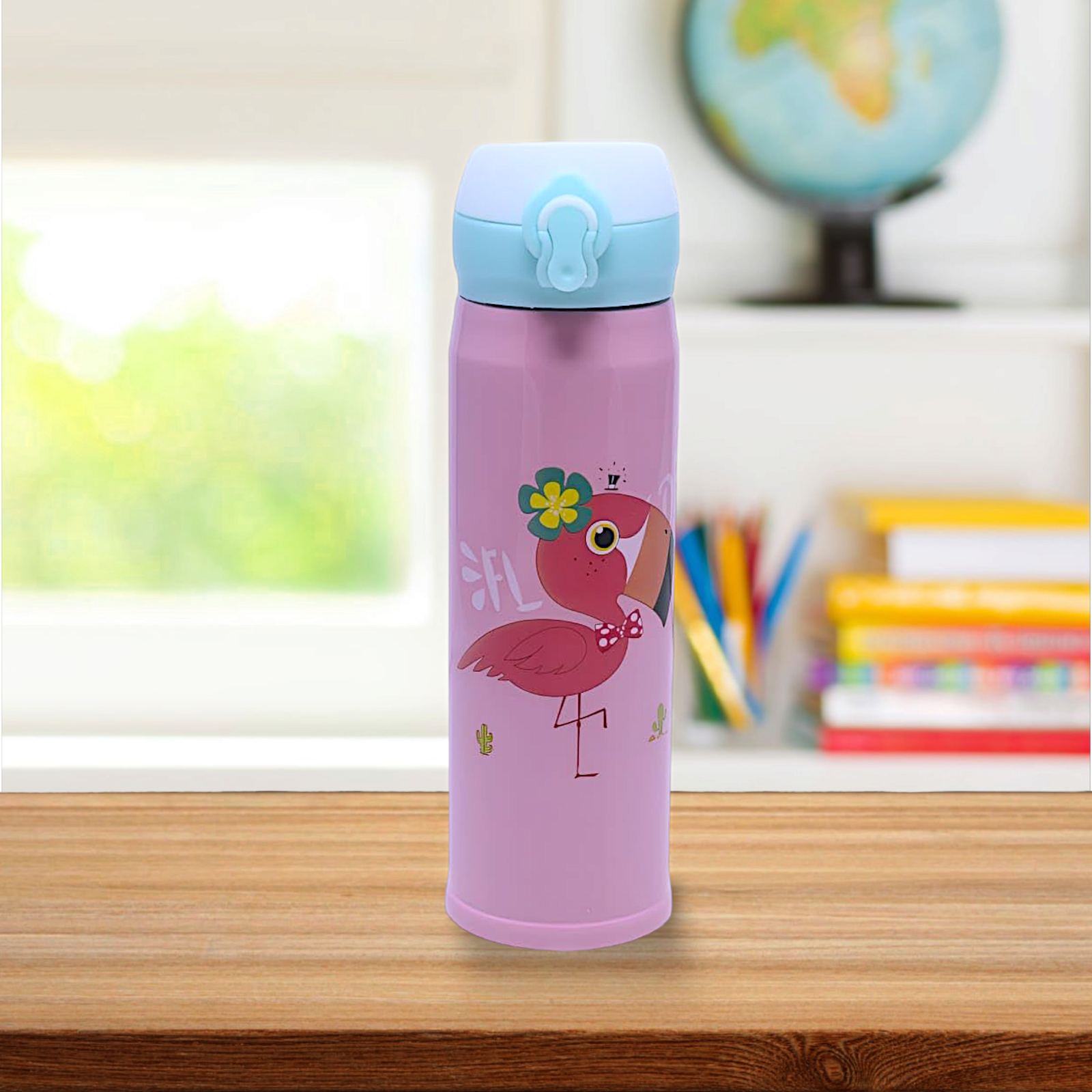 Stainless Steel Bird Print Insulated Water Bottle   Image