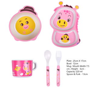 Bamboo Giraffe Shaped Kids Dinner Set 