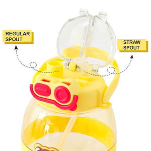 Bear Dual Opening Water Bottle Yellow