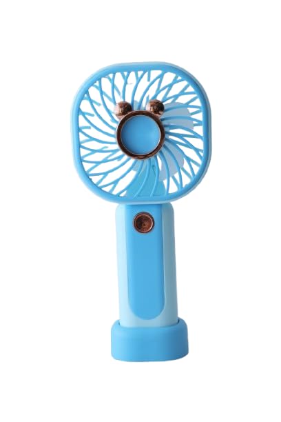 Sparcle Portable Mini Handheld Fan, USB Rechargeable,3 Speed Settings (Blue) Image