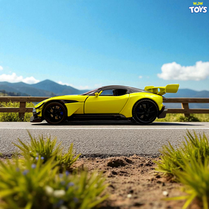 Aston Martin Vulcan 1:32 Diecast Supercar Toy with Lights & Sound Pullback Action Image