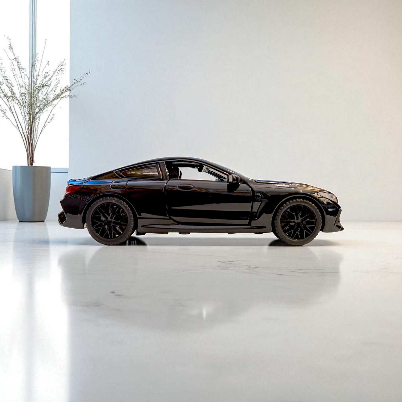 BMW M8 1:32 Diecast Model Car | Pull Back Toy with Lights, Sound & Openable Doors Image